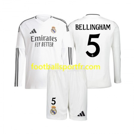 Tenue Real Madrid Jude Bellingham 5 Enfant Domicile 2024-2025 Maillot de Foot ML